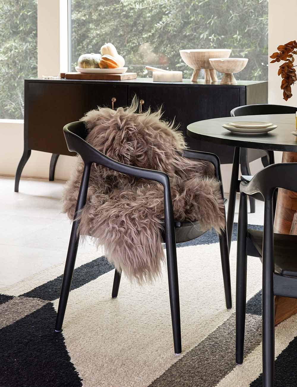 Sheepskin on dining discount chairs