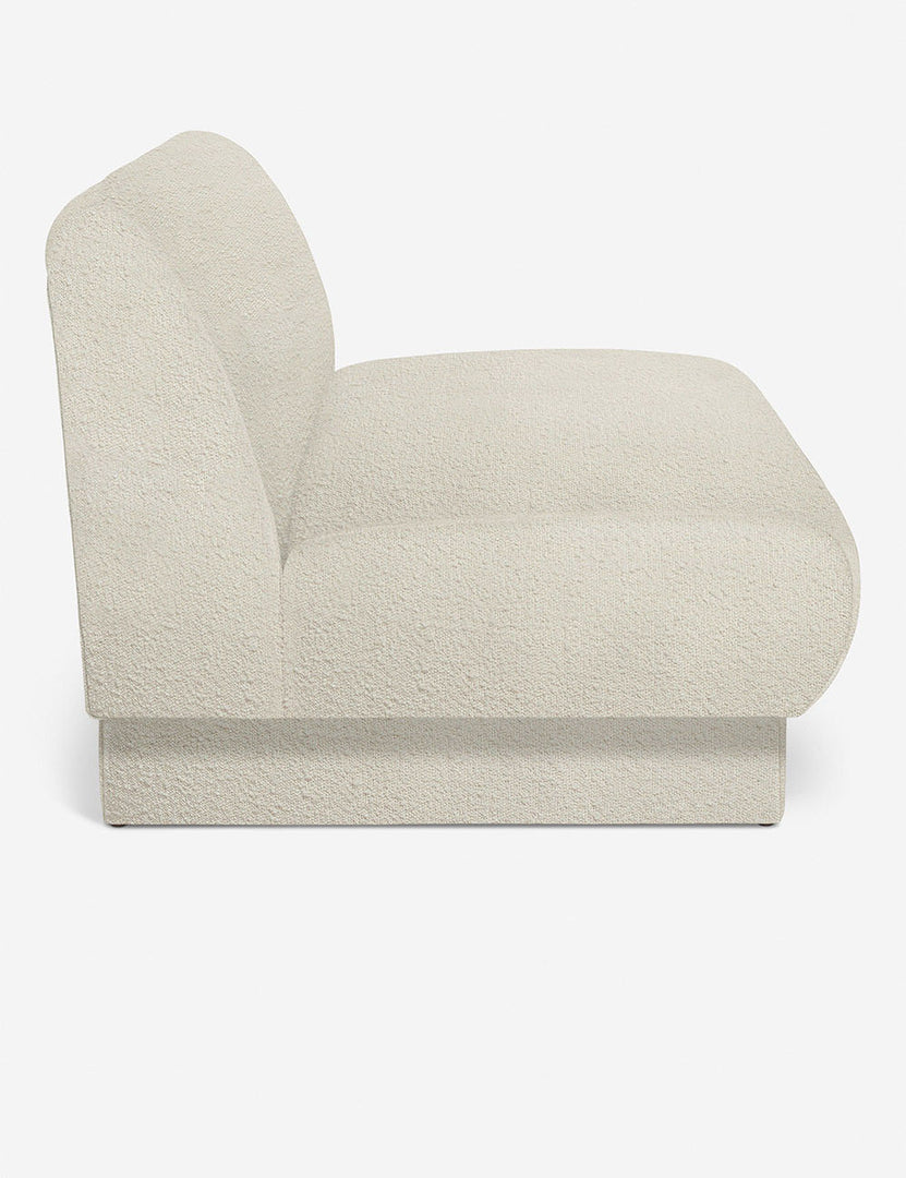 #color::Ivory-Boucle | Side of the Lena Ivory Boucle armless sofa