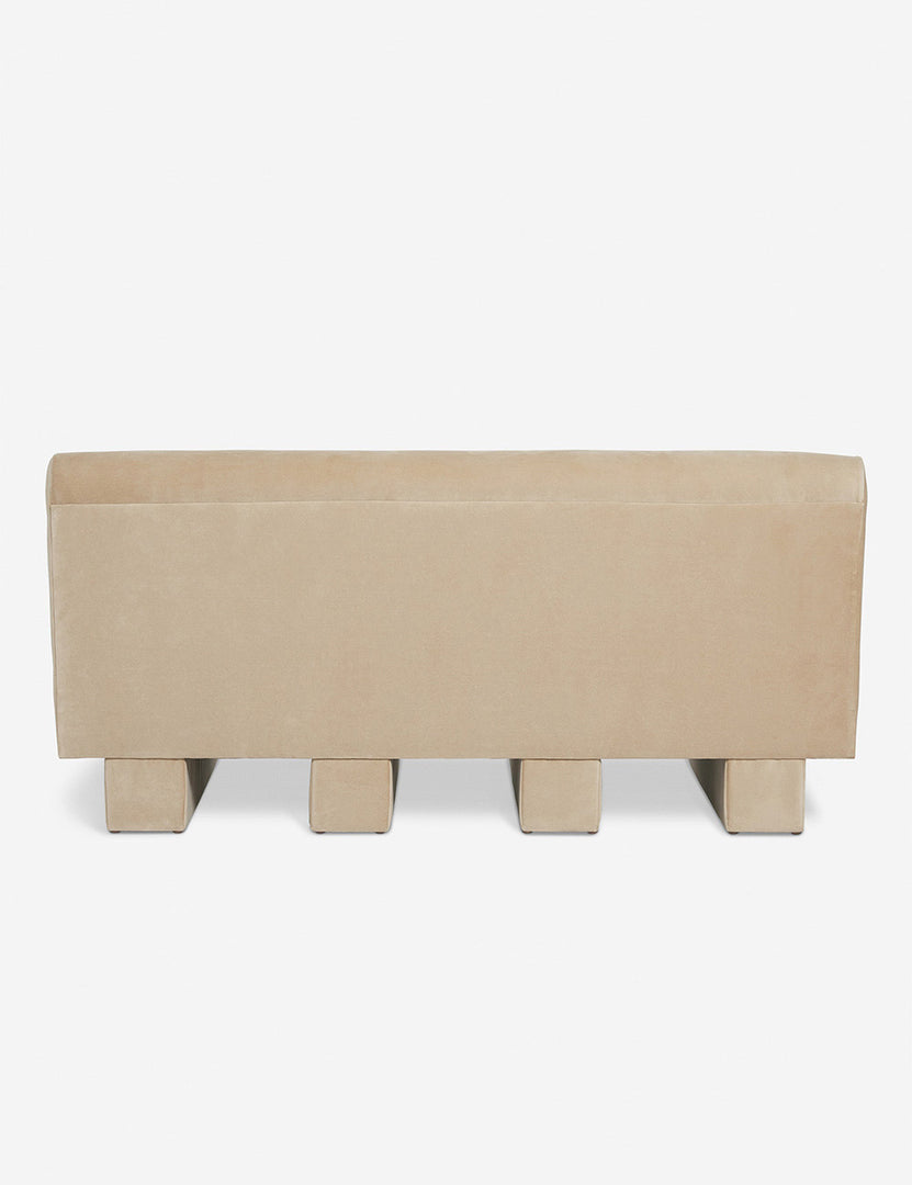 #color::Brie-Velvet | Back of the Lena armless brie beige velvet sofa