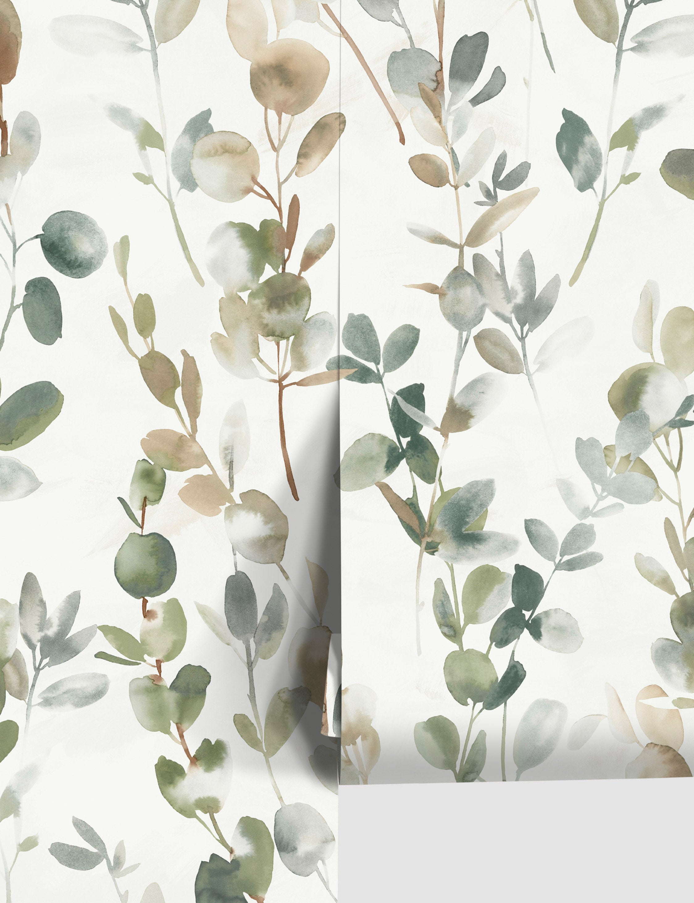 Seamless Pattern with Watercolor Eucalyptus Leaves Green Eucalyptus Leaves  on a White Background Realistic Watercolor Stock Illustration   Illustration of drawn garden 201460653