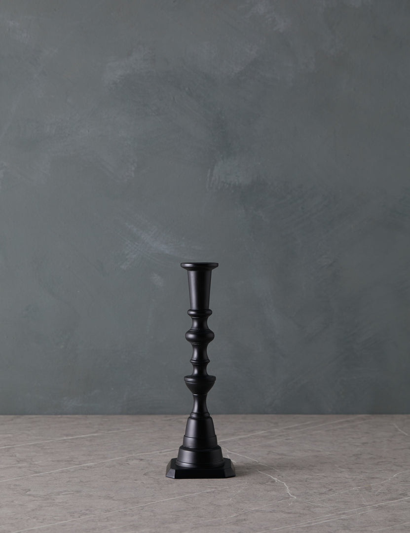 Black Lacquered Candlestick, Choose Size – Driftless Style