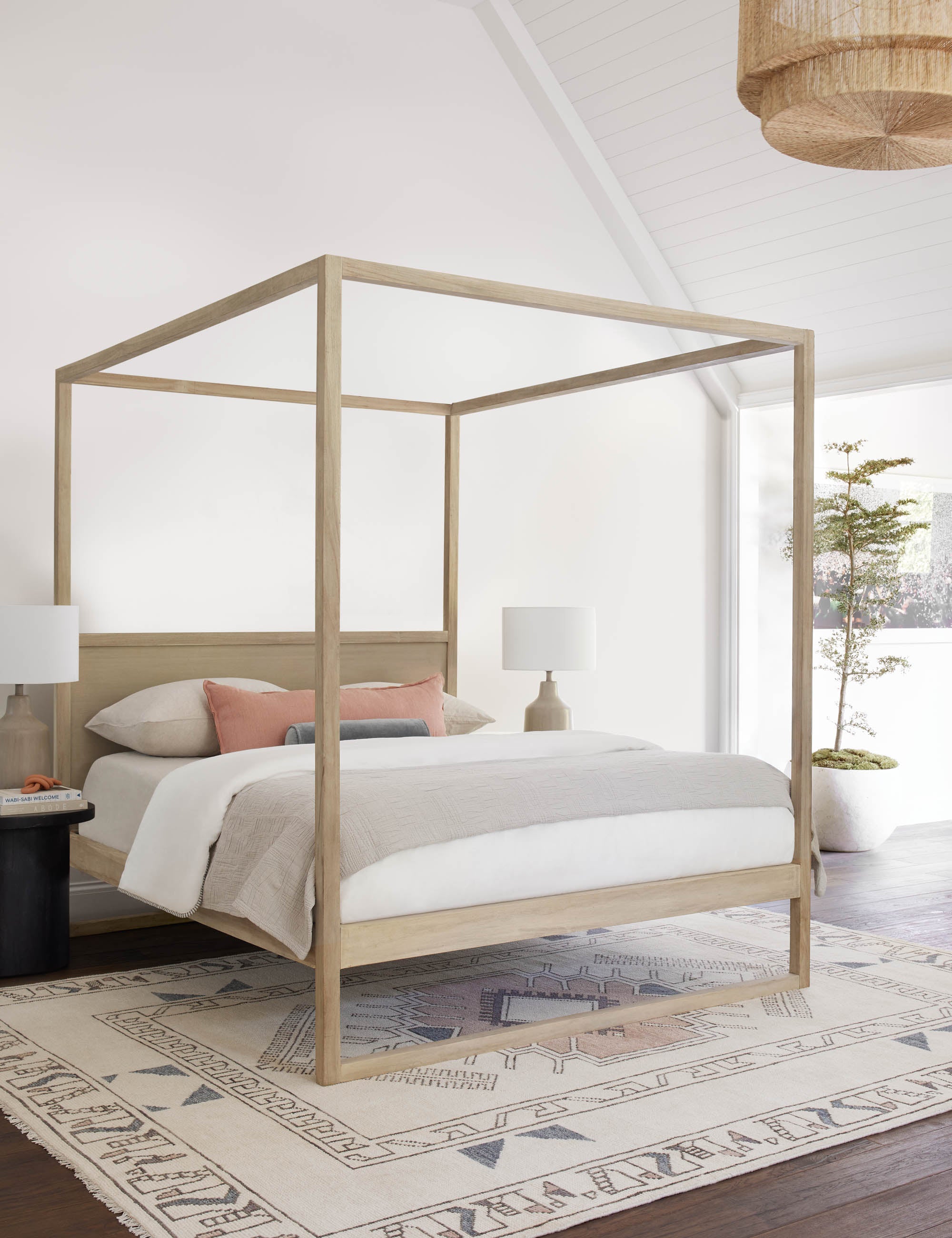 White oak 2024 canopy bed