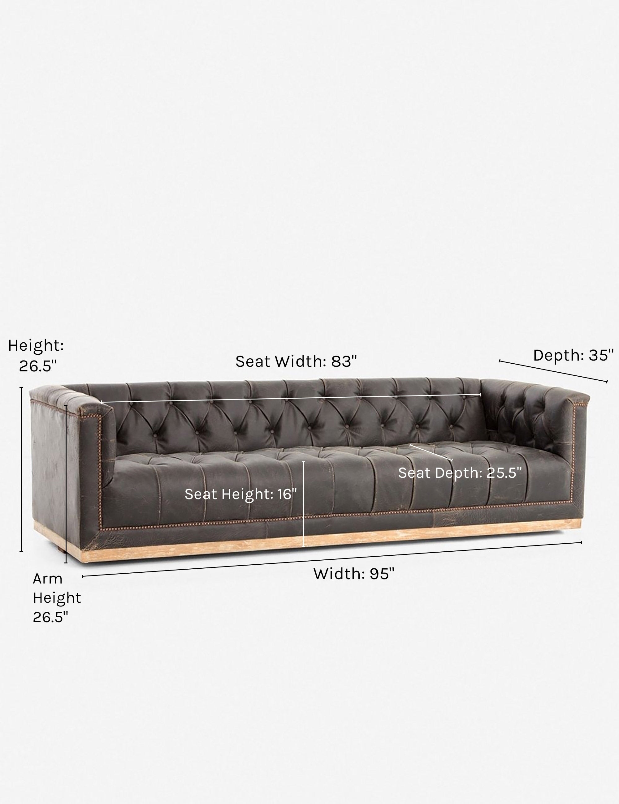 Distressed black leather deals sofa