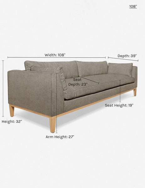 #color::flannel #size::9-w | Dimensions on the 108 inch Charleston Flannel Linen sofa