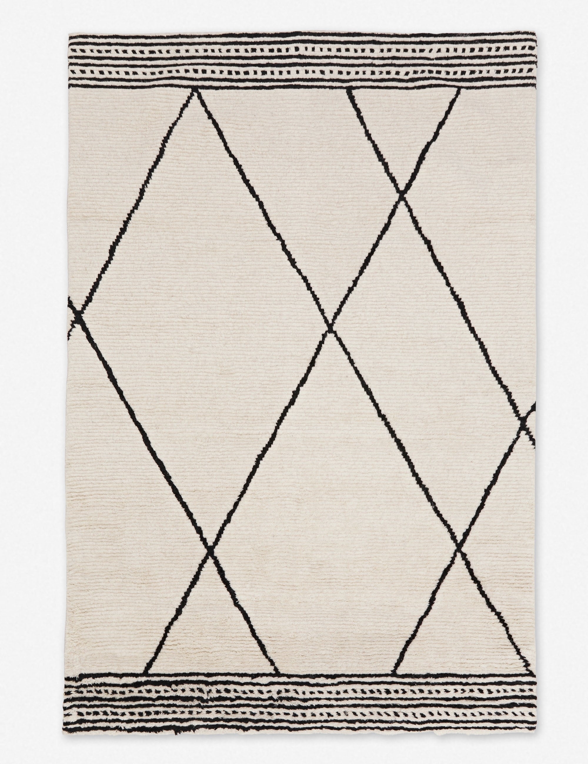 Danica Moroccan Style Black + Ivory Wool Rug