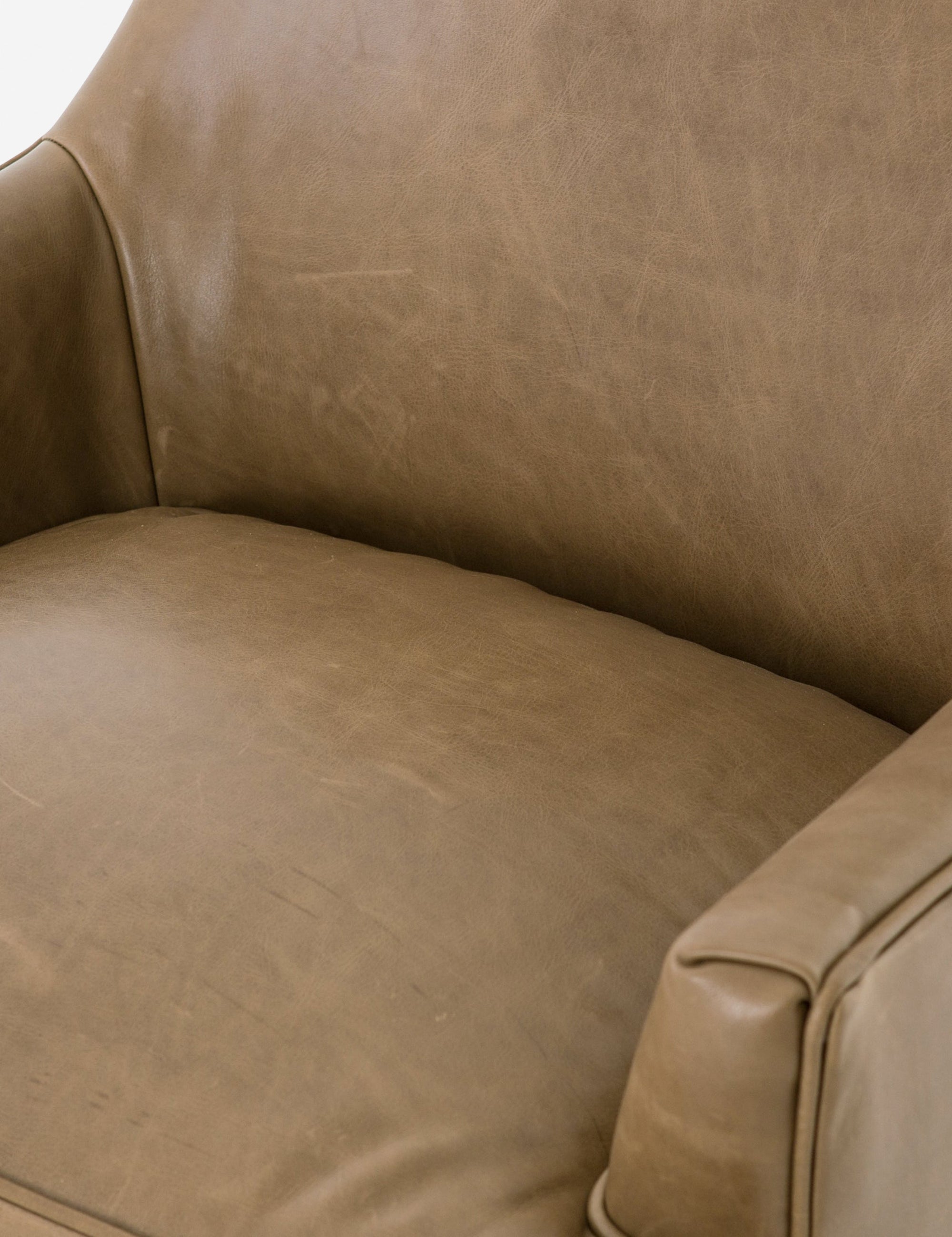 Taupe leather online armchair