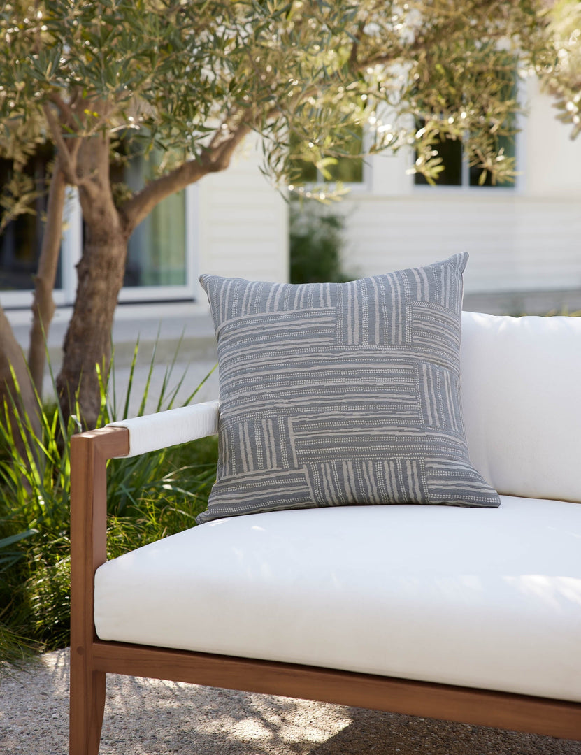 Broyhill Sit On The Porch Indigo & White Outdoor Throw Pillow